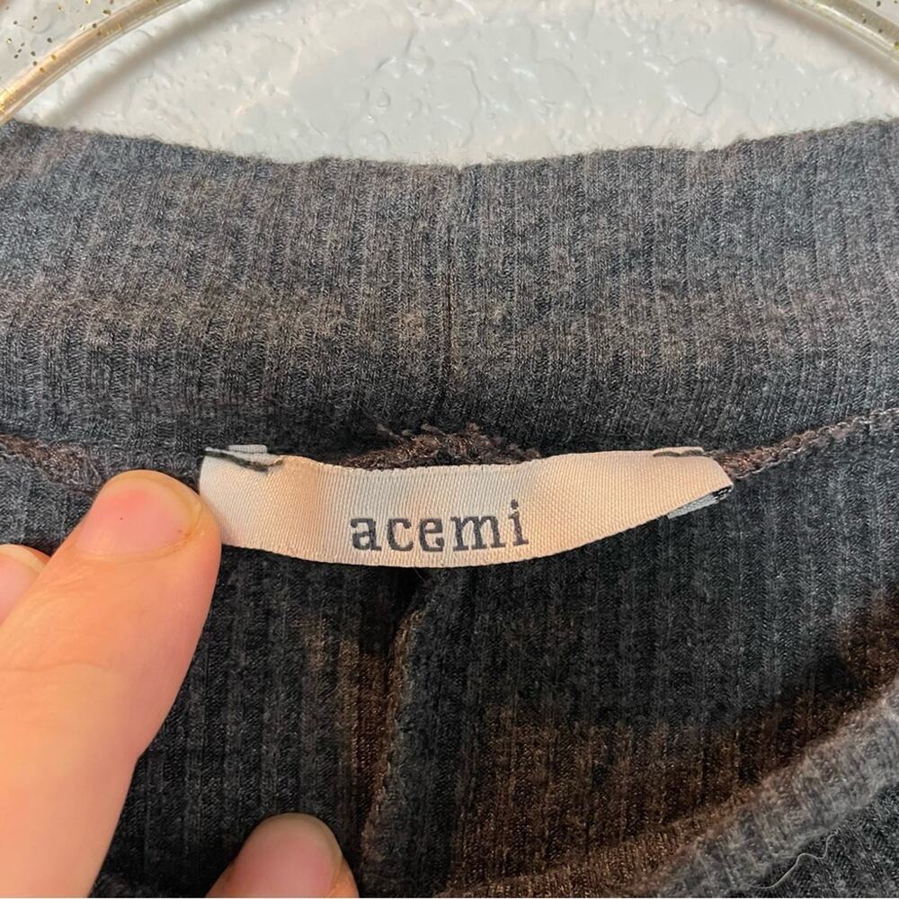 ACEMI Dark Charcoal High Neck Cold Shoulder Top Size M - Picture 4 of 5